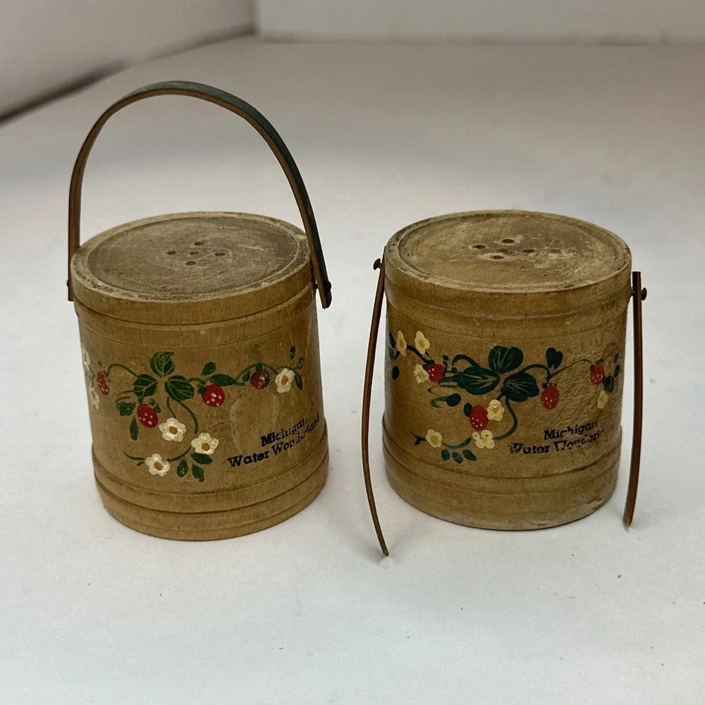 Strawberry Salt & Pepper Shakers Smithsville Michigan Water Wonderland Mich MI